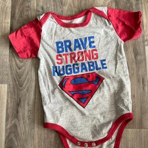 ⭐️10/$10 Dc Comics Superman Brave Strong Onesie 18mo